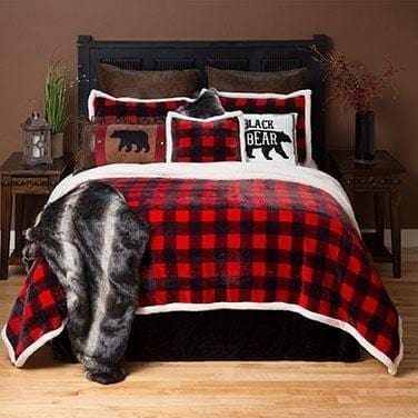 Carstens Lumberjack Red Plaid Plush Bed Set