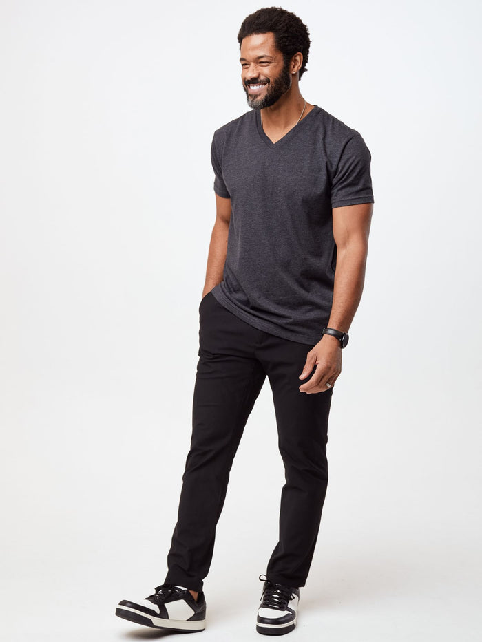 This T-Shirt Flatters Your Unique Shape # Mens' Charcoal V-Neck Tees | Fresh Clean Threads