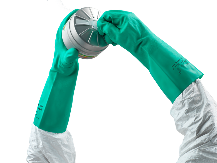 Chemical Resistant AlphaTec® Solvex® Unlined Nitrile Gloves | 37-155 | 15 mil