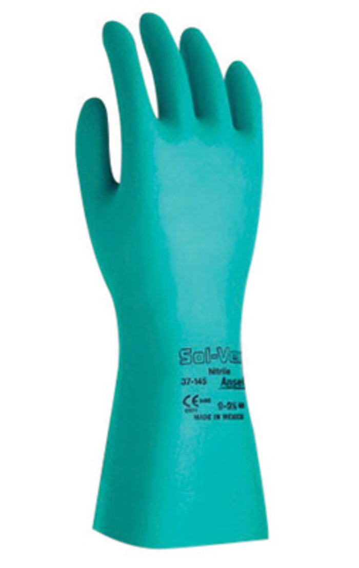 Chemical Resistant Ansell® Alphatec® Sol-Vex® Unlined Nitrile Gloves | 37-165 | 22 Mil