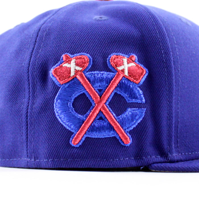 Chicago Blackhawks BlackHawks Patch New Era 59Fifty Fitted Hat (Royal Blue Gray Under brim)