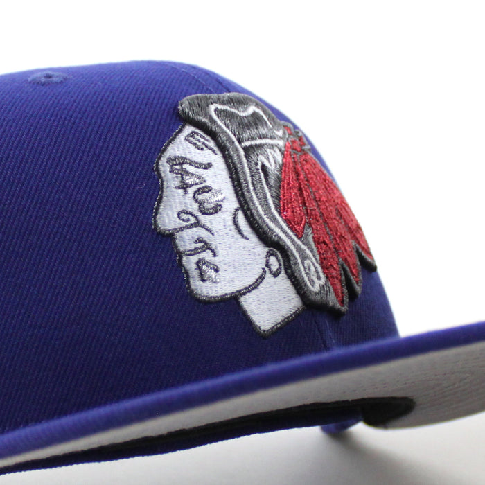 Chicago Blackhawks BlackHawks Patch New Era 59Fifty Fitted Hat (Royal Blue Gray Under brim)