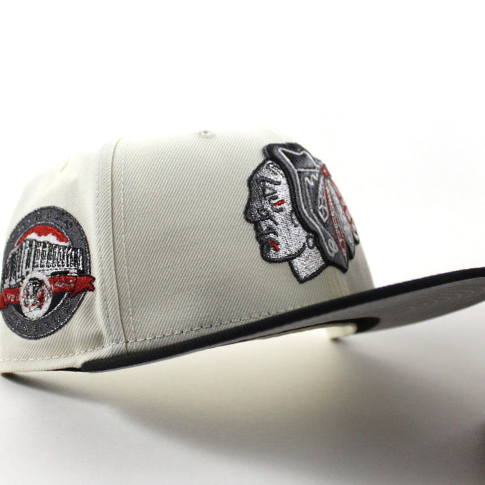 Chicago Blackhawks Chicago Stadium Patch New Era 59Fifty Fitted Hat (Chrome White Black Gray Under brim)