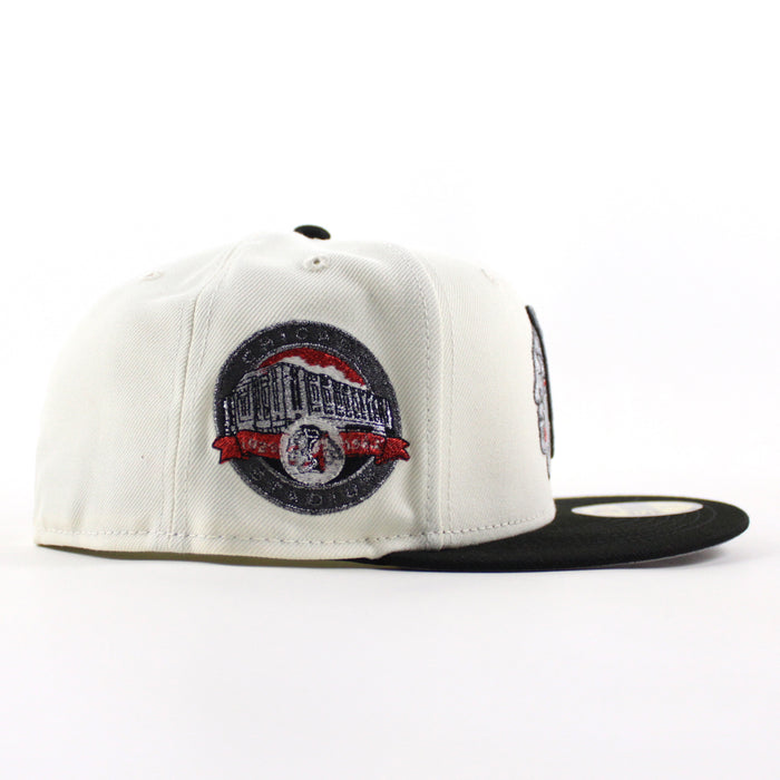 Chicago Blackhawks Chicago Stadium Patch New Era 59Fifty Fitted Hat (Chrome White Black Gray Under brim)