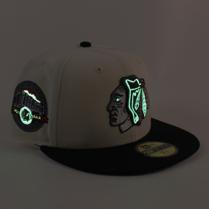 Chicago Blackhawks Chicago Stadium Patch New Era 59Fifty Fitted Hat (Chrome White Black Gray Under brim)