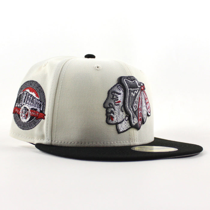 Chicago Blackhawks Chicago Stadium Patch New Era 59Fifty Fitted Hat (Chrome White Black Gray Under brim)