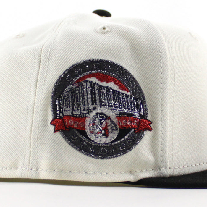 Chicago Blackhawks Chicago Stadium Patch New Era 59Fifty Fitted Hat (Chrome White Black Gray Under brim)
