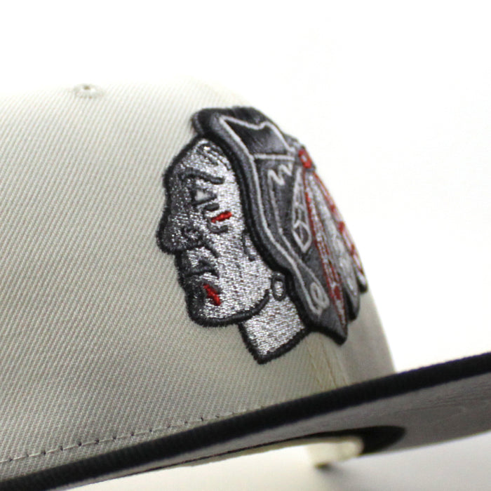 Chicago Blackhawks Chicago Stadium Patch New Era 59Fifty Fitted Hat (Chrome White Black Gray Under brim)