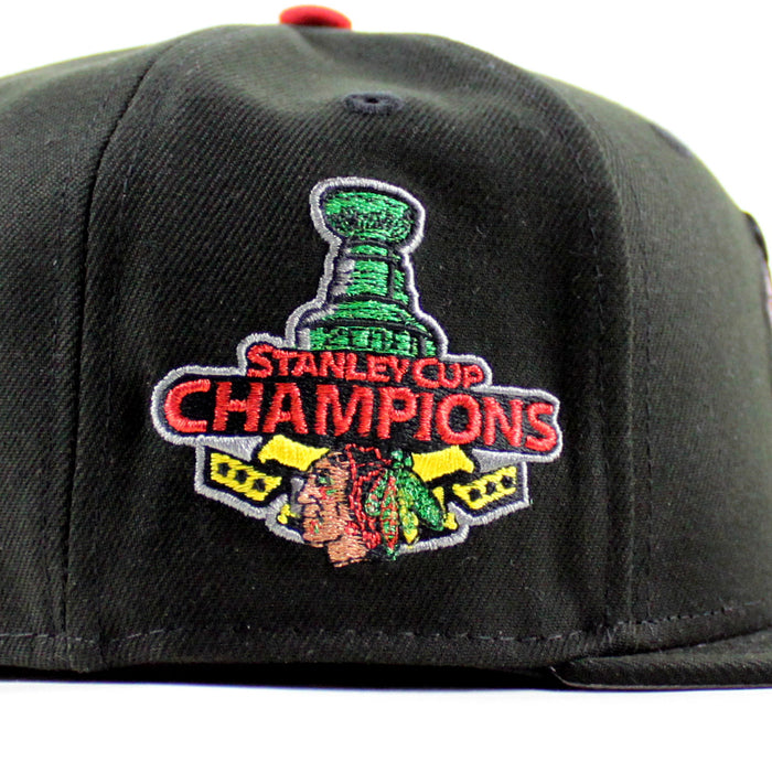 Chicago Blackhawks Stanley Cup Champions New Era 59Fifty Fitted Hat (Black Gray Under brim)