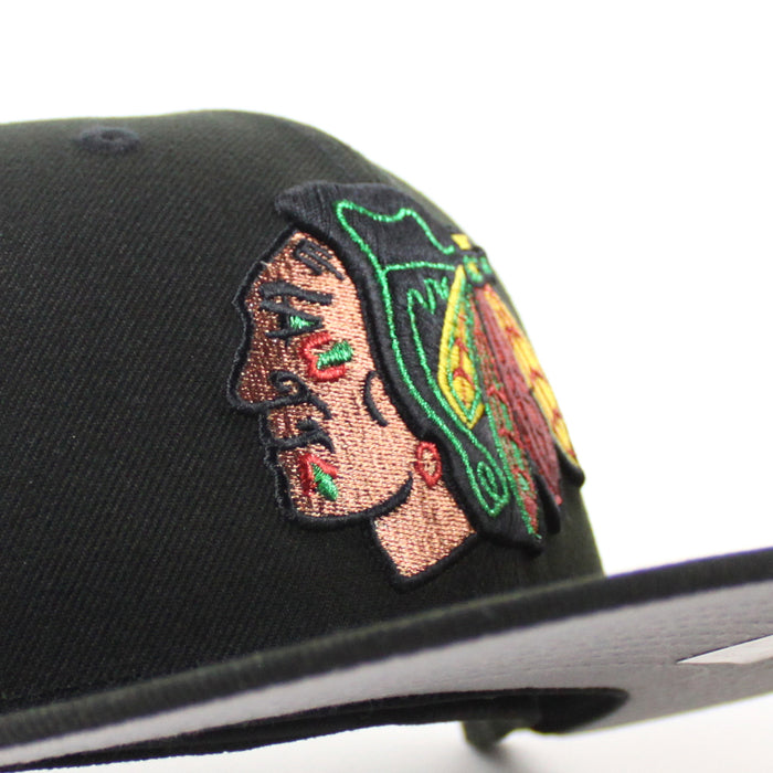 Chicago Blackhawks Stanley Cup Champions New Era 59Fifty Fitted Hat (Black Gray Under brim)