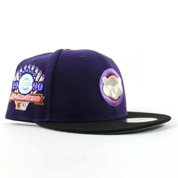 Chicago Cubs 1990 All Star Game New Era 59Fifty Fitted Hat (Purple Black Gray Under Brim)