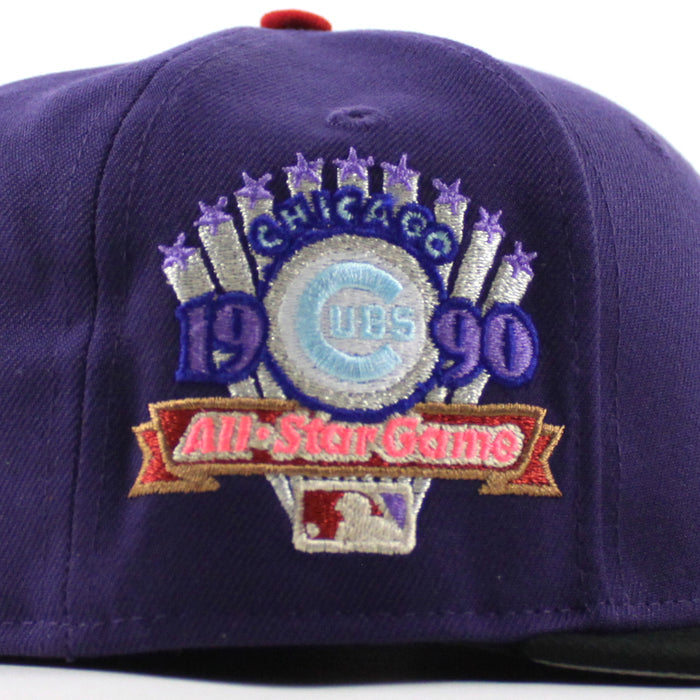 Chicago Cubs 1990 All Star Game New Era 59Fifty Fitted Hat (Purple Black Gray Under Brim)