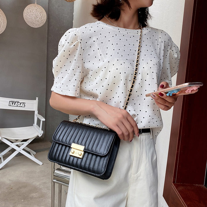 CL1176 - Mini Square Bag Quilted Chain Strap Bag