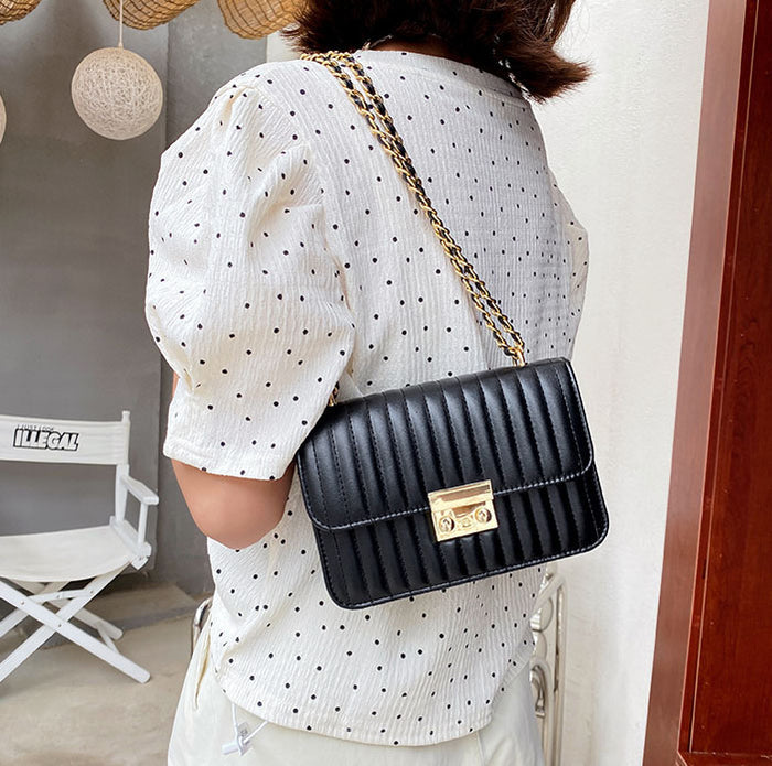 CL1176 - Mini Square Bag Quilted Chain Strap Bag