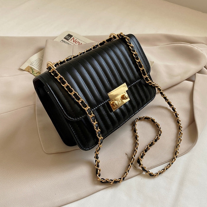 CL1176 - Mini Square Bag Quilted Chain Strap Bag