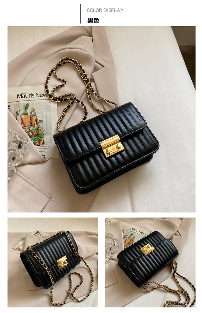 CL1176 - Mini Square Bag Quilted Chain Strap Bag