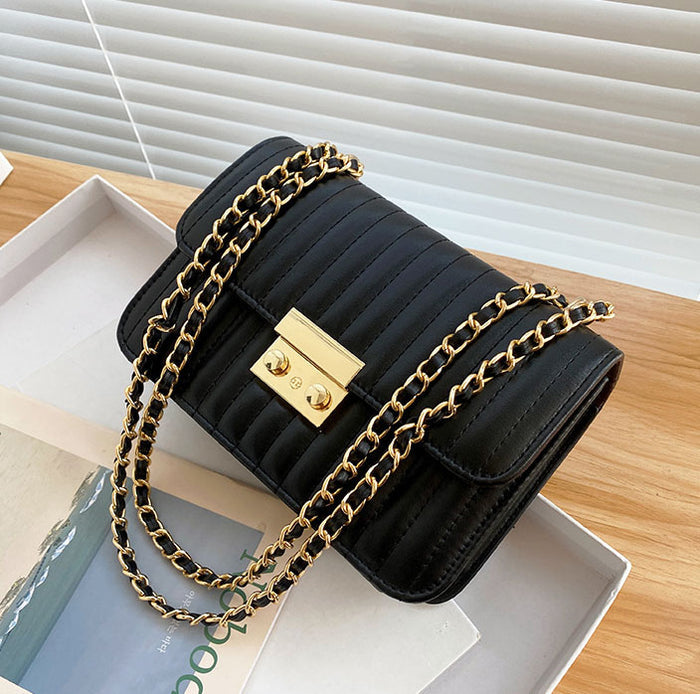 CL1176 - Mini Square Bag Quilted Chain Strap Bag