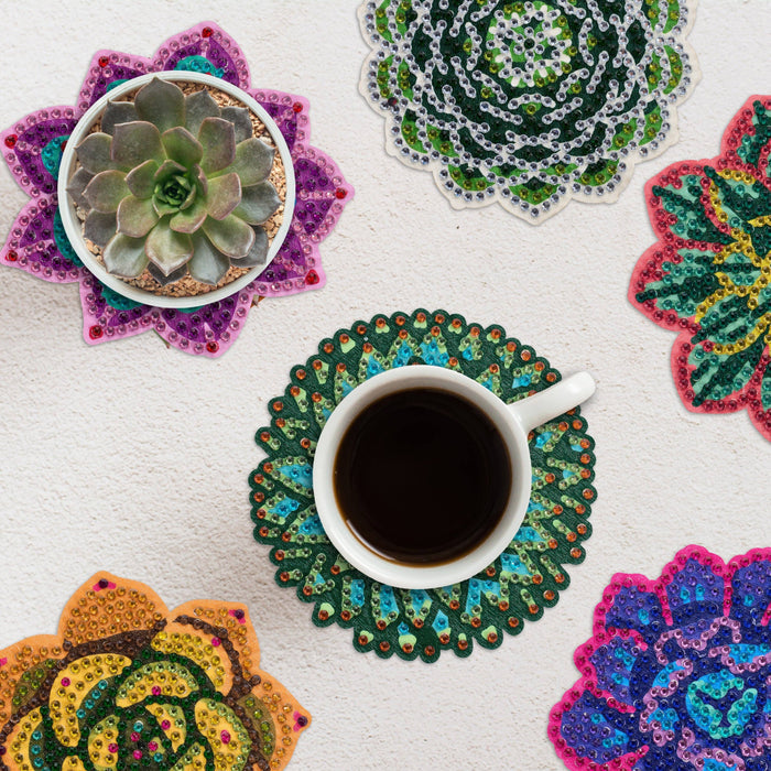 Coasters - Succulents - Diamond Art Club DIY Kit