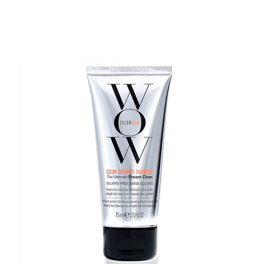 Color Wow Travel Colour Security Shampoo 75ml bottle, hair care product for color protection and gentle cleansing.