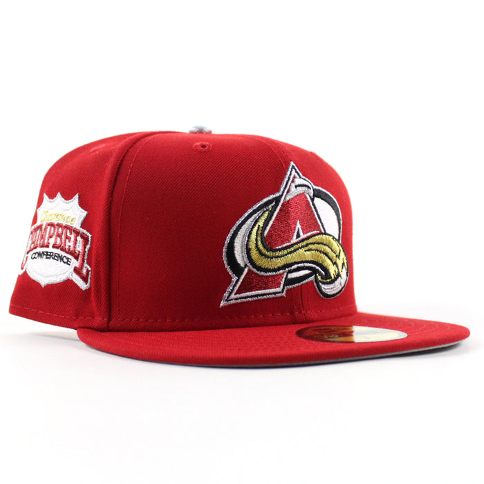 COLORADO AVALANCHE Cambelle Conference  New Era 59Fifty Fitted Hat (Scarlet Red Gray Under brim)