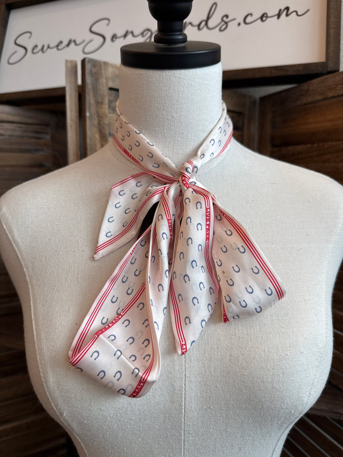 Cream Horseshoes Twilly Scarf
