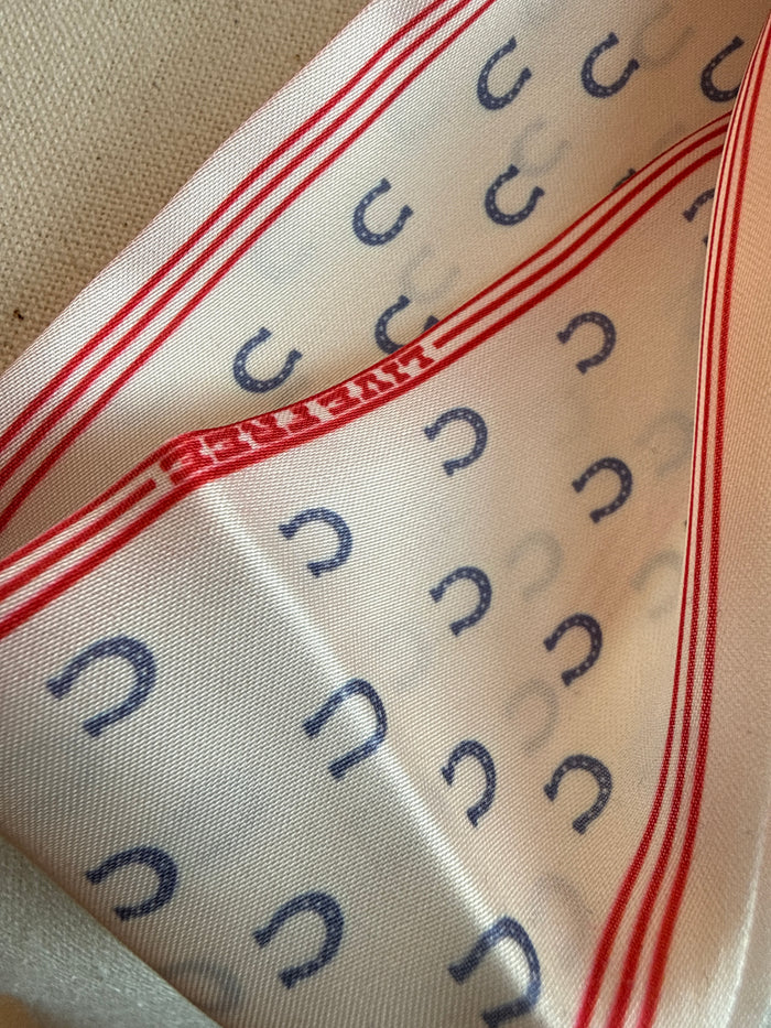 Cream Horseshoes Twilly Scarf