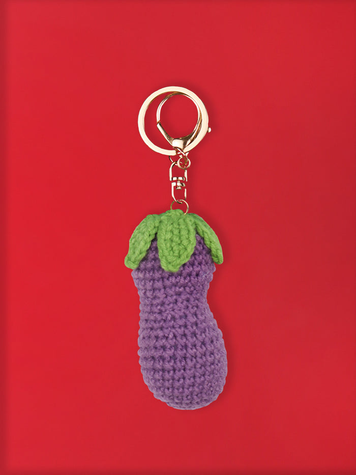 Crochet charm - Small | Eggplant-Image 1