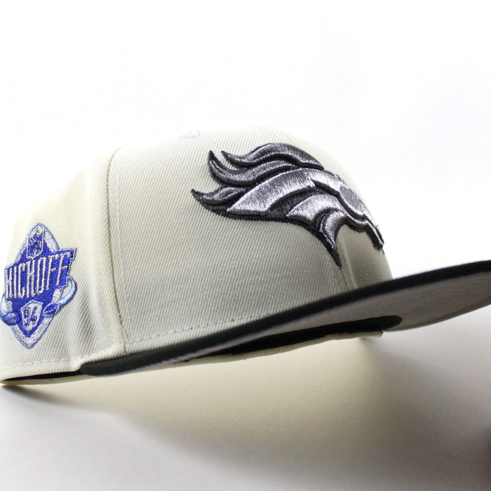 Denver Broncos Kick Off 1994 New Era 59Fifty Fitted Hat (Chrome White Black Gray Under Brim)