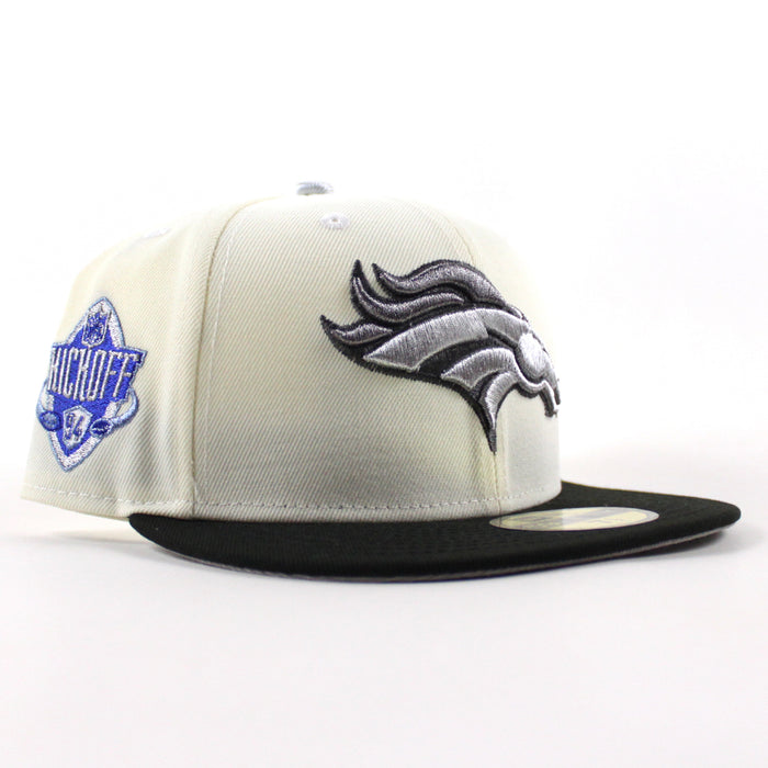 Denver Broncos Kick Off 1994 New Era 59Fifty Fitted Hat (Chrome White Black Gray Under Brim)
