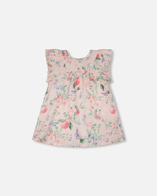 Deux Par Deux Muslin Dress & Bloomer Set in Berries