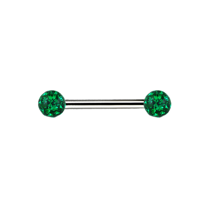 14g Titanium Ferido Jewel Bar Emerald Barbell