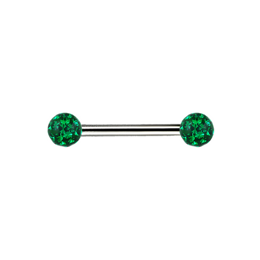 14g Titanium Ferido Jewel Bar Emerald Barbell