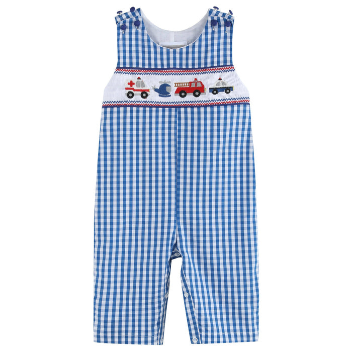 Emergency Vehicle Smocked Overalls: 18-24M