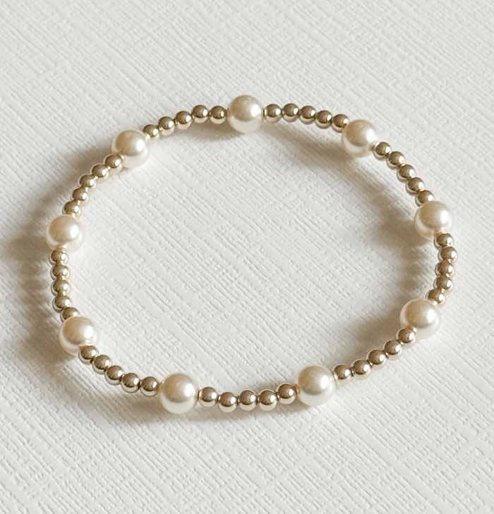 Emma Pearl and Gold Bracelet | Waterproof