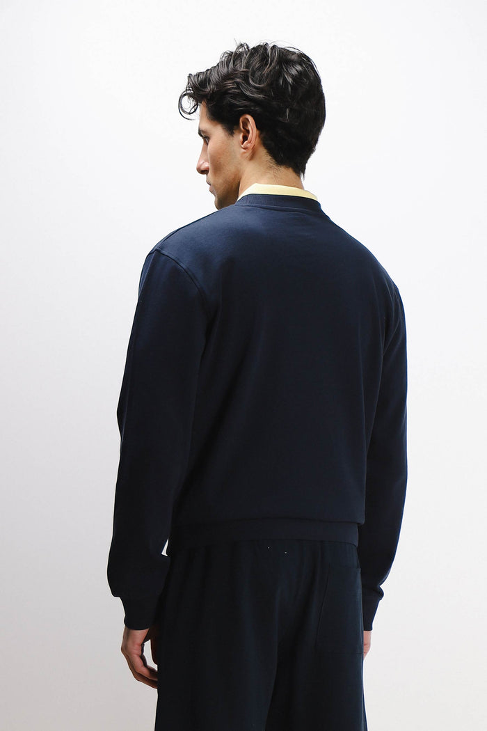FELPA GIROCOLLO BASIC BLEU