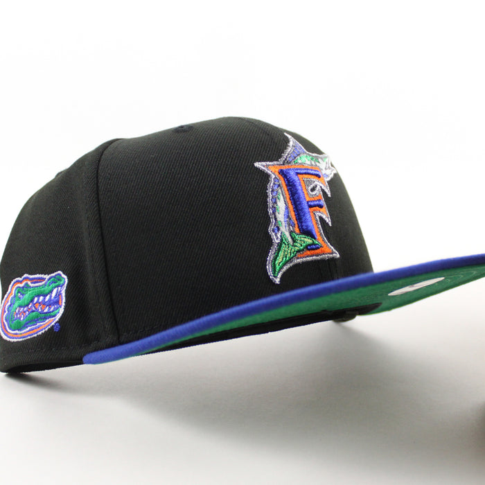 Florida Marlins x Florida Gators New Era 59Fifty Fitted Hat (Black Royal Blue Green Under brim)