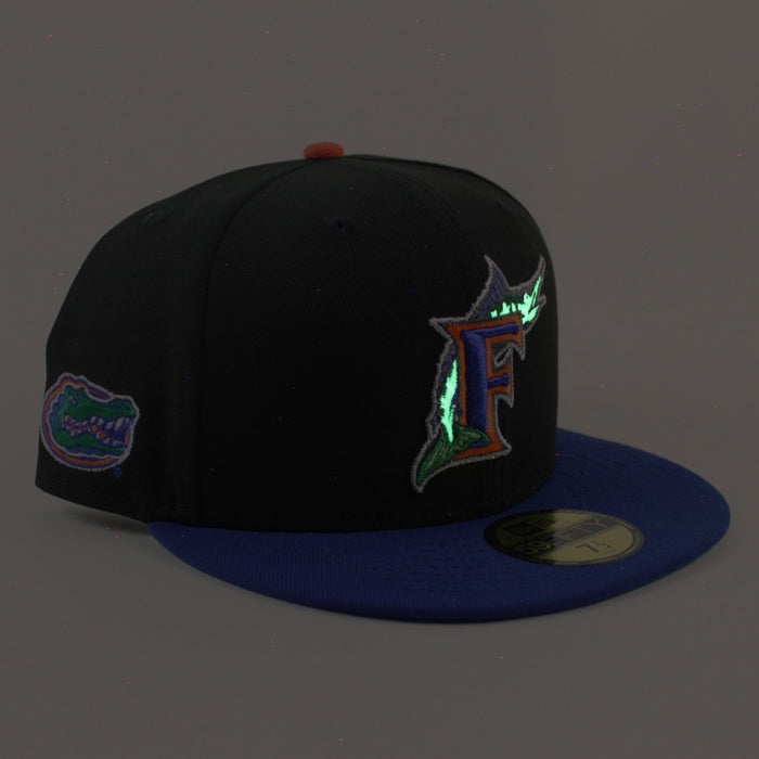 Florida Marlins x Florida Gators New Era 59Fifty Fitted Hat (Black Royal Blue Green Under brim)