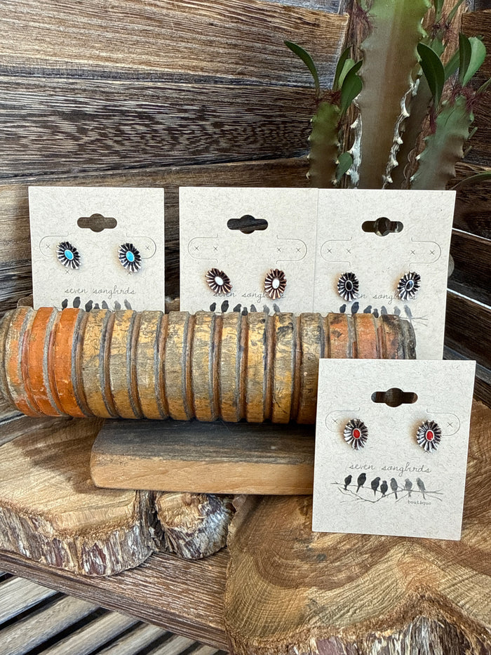 Fluted Oval Mini Stud Earrings -  4 Colors