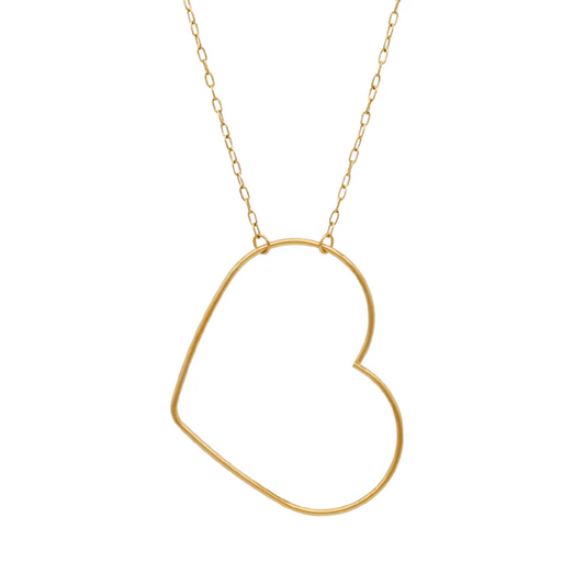 Follow Your Heart Silhouette Necklace Large / Gold | Love You More delicate gold heart-shaped pendant on a fine chain symbolizing love and elegance.