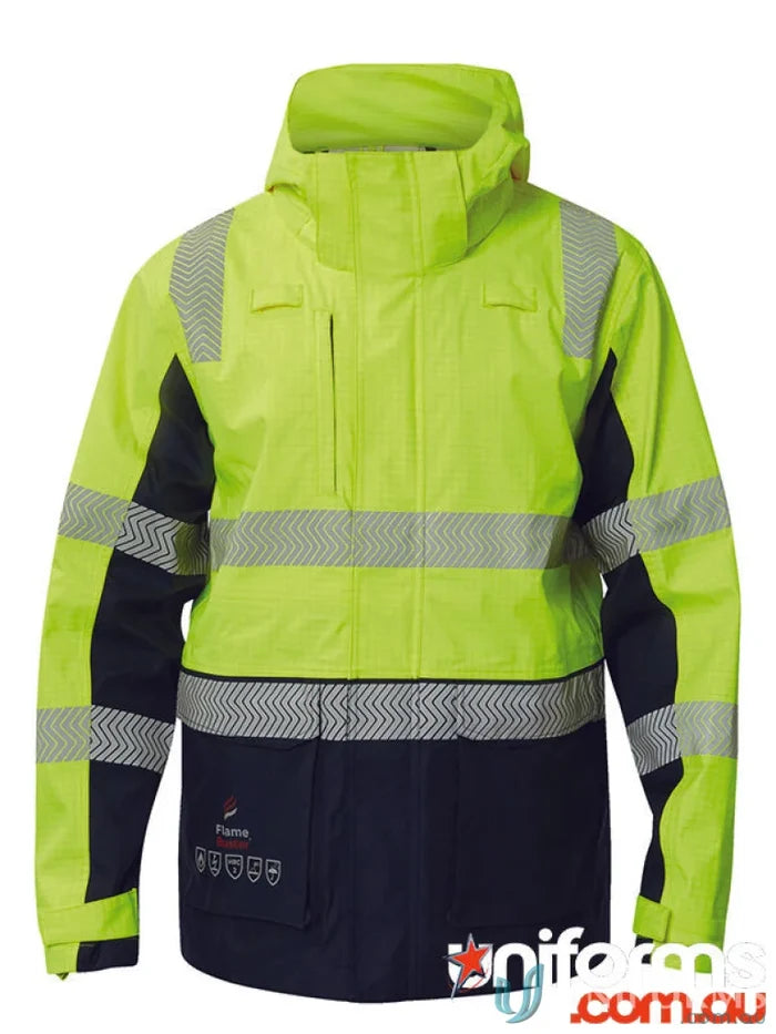 WorkCraft FJV033 FR HiVis Wet Weather Segmented Jacket