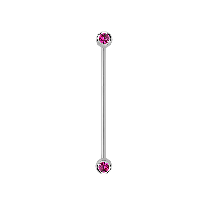 14g Surgical steel Industrial barbell Fuchsia 35mm / Surgical Steel / Fuchsia Barbell