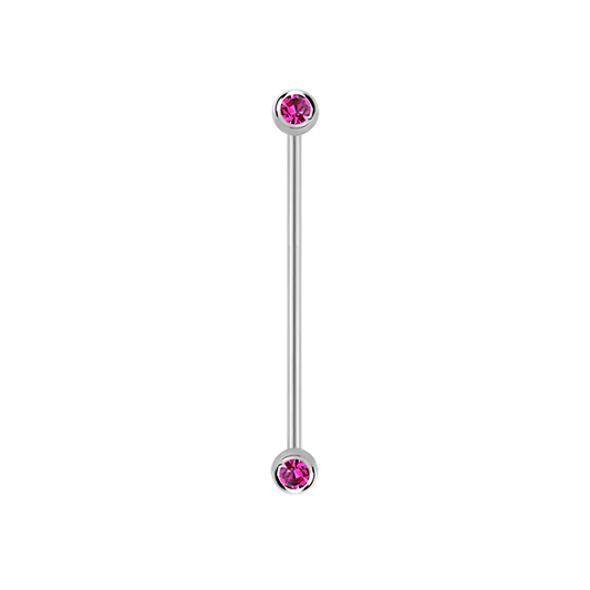 14g Surgical steel Industrial barbell Fuchsia 35mm / Surgical Steel / Fuchsia Barbell