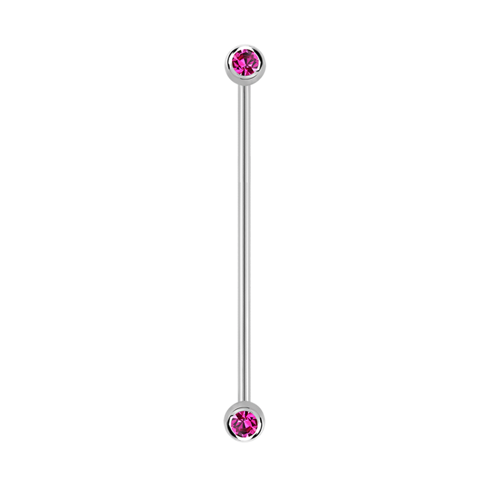 14g Surgical steel Industrial barbell Fuchsia 38mm / Surgical Steel / Fuchsia Barbell