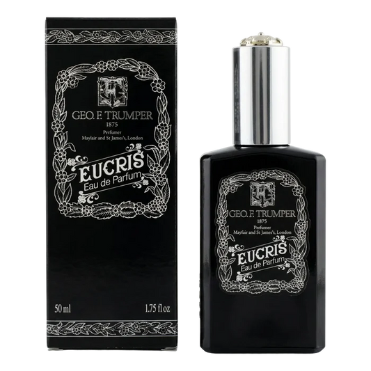 Geo F. Trumper Eucris 50 ml parfyme i svart eske med hvit blomsteretikett