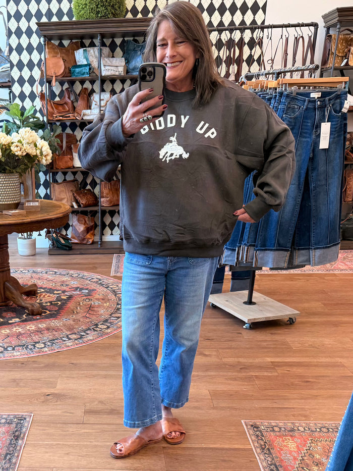 Giddy Up Bronc Charcoal Sweatshirt