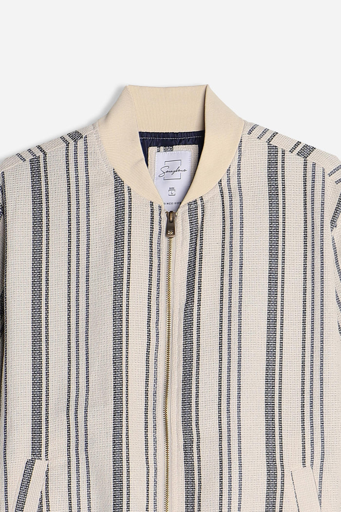 GIUBBOTTO BOMBER MISTO LINO F-BEIGE