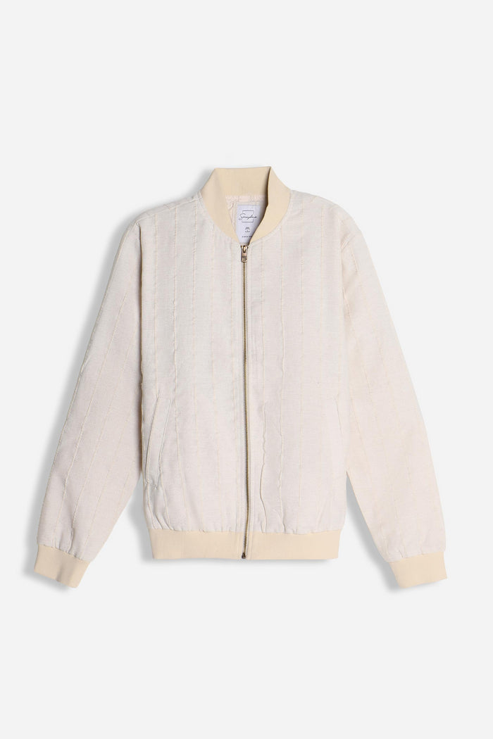 GIUBBOTTO BOMBER MISTO LINO F ECRU