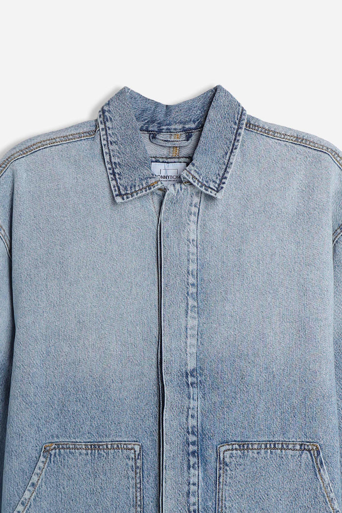GIUBBOTTO OVERSHIRT DENIM CELESTE