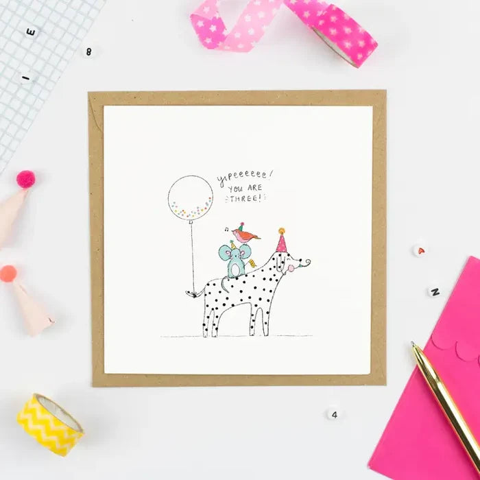 Greeting Card - Yippee! You Are 3!