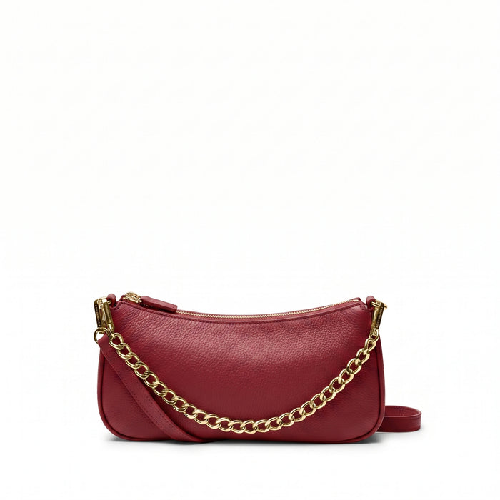 Greta Chain Small Pochette Garnet Red